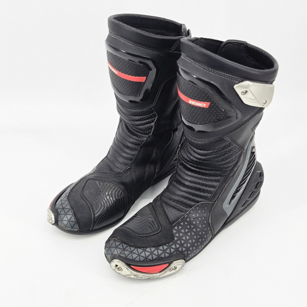 Sedici Chicane Waterproof Motorcycle Racing Boots Sport Track Black Red Men 13